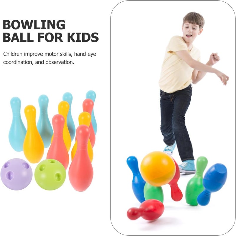Vosarea 1Set Plastic Bowling for Indoor Outdoor Recreational Bowling Plaything Fun Pin and Ball for Parties - Image 5